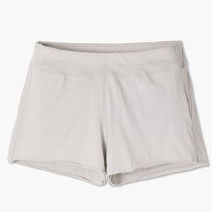 Lunya Pajamas Organic Pima Sleep Shorts beige greige mid rise lounge